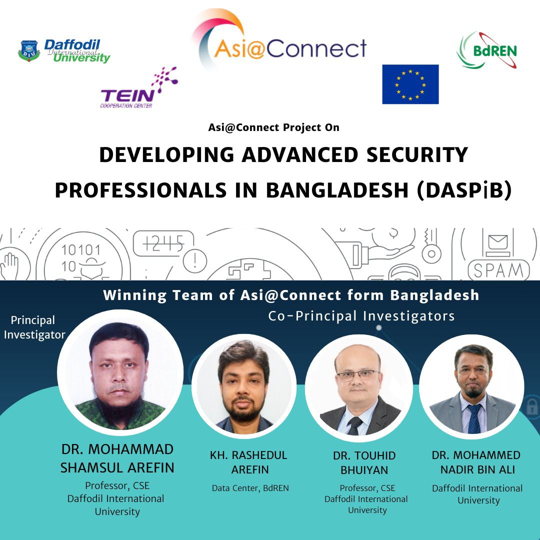 Daffodil International University and BdREN jointly wins the Asi@Connect project on Cybersecurity